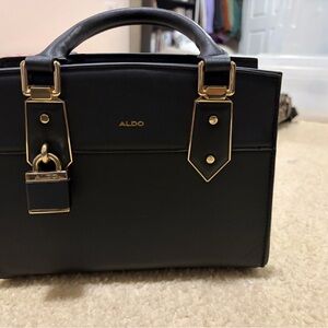 Aldo Elegant Black Tote with Gold Hardware